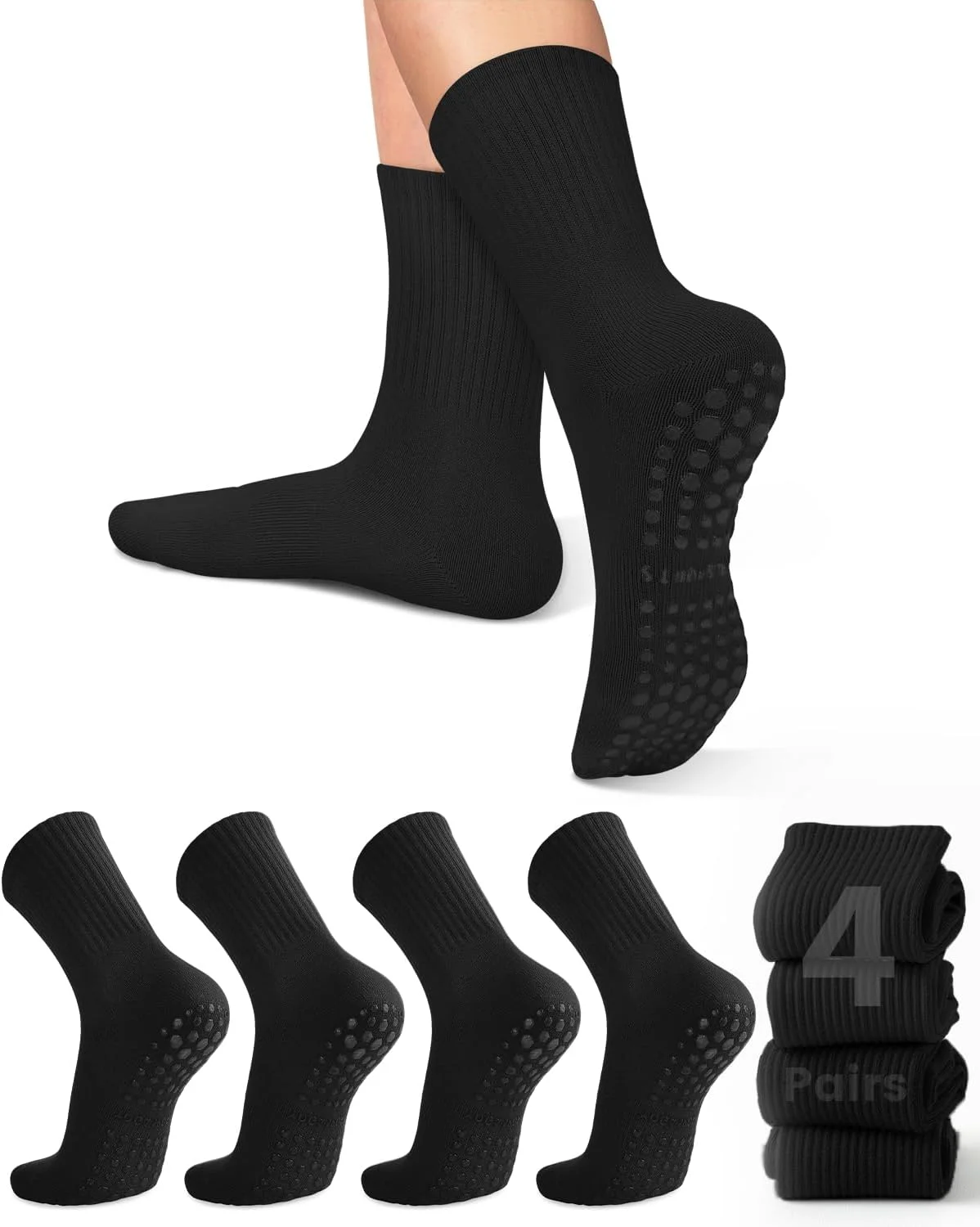Pilates & Yoga Unleashed International Academy Yonkers - 4 pairs of women's yoga socks,