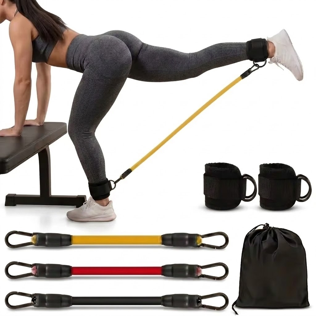 Pilates Ankle Strap - 5‑Piece Ankle Resistance Band Set Adjustable
