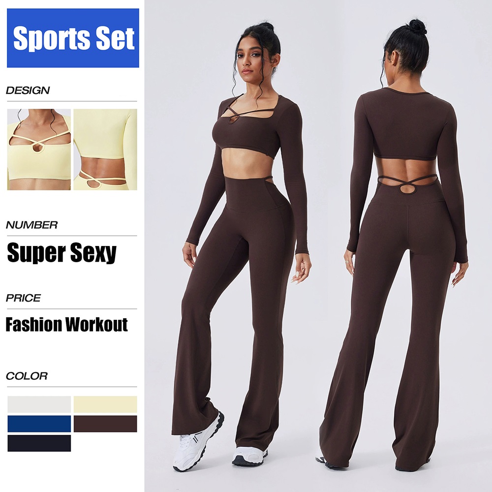 Pilates In Yoga Pants - Cloud Hide Brown Yoga Suit Gym