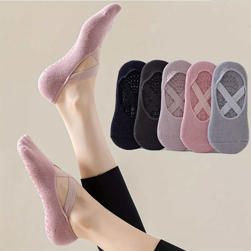 Women's 5-Pair Pure Color Yoga - Pilates Ankle Strap 评论和价格