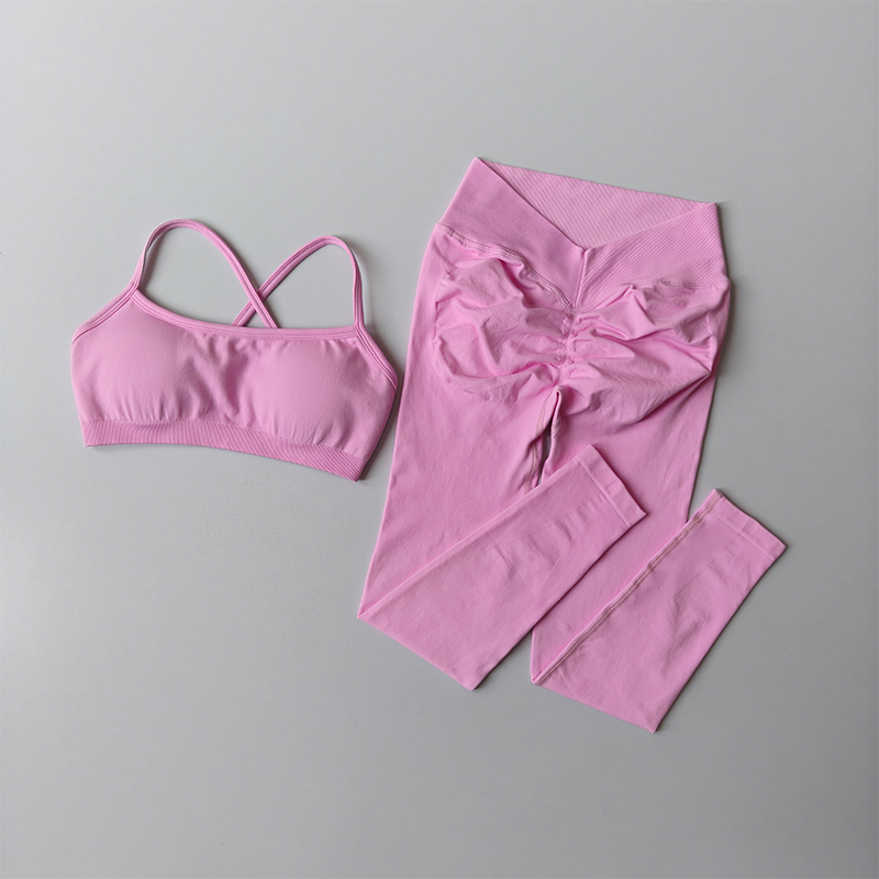 Peach Buttock Fitness Suit 2PC - Pilates Yoga Legging 评论和价格