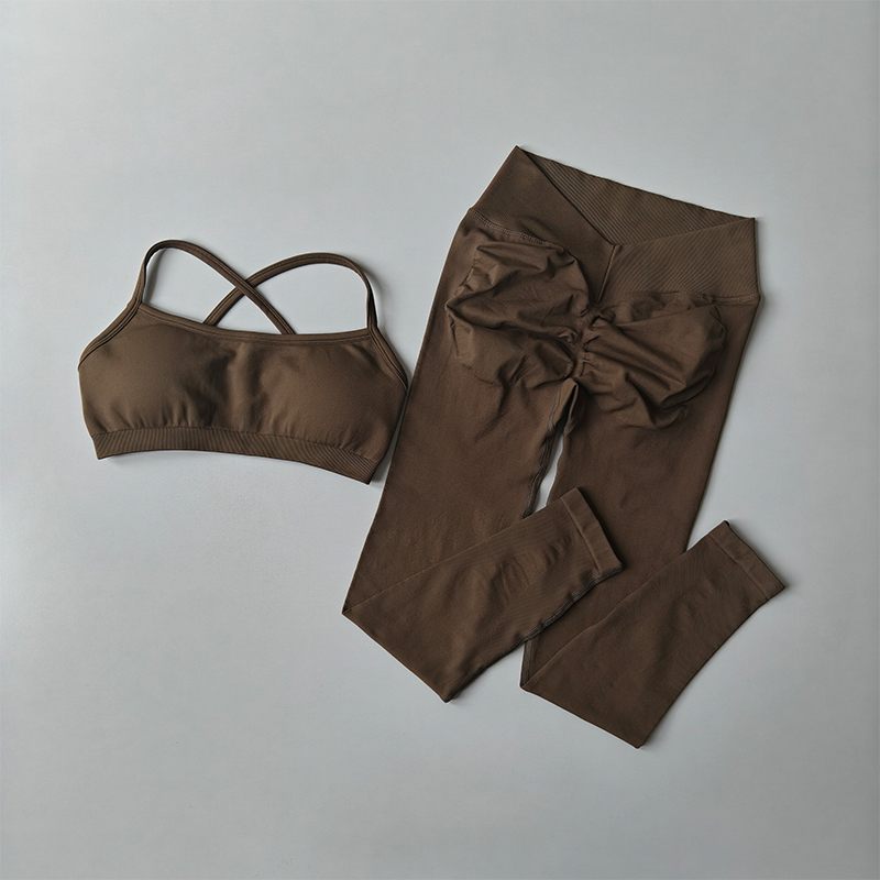 Peach Buttock Fitness Suit 2PC - Pilates Yoga Legging 评论和价格